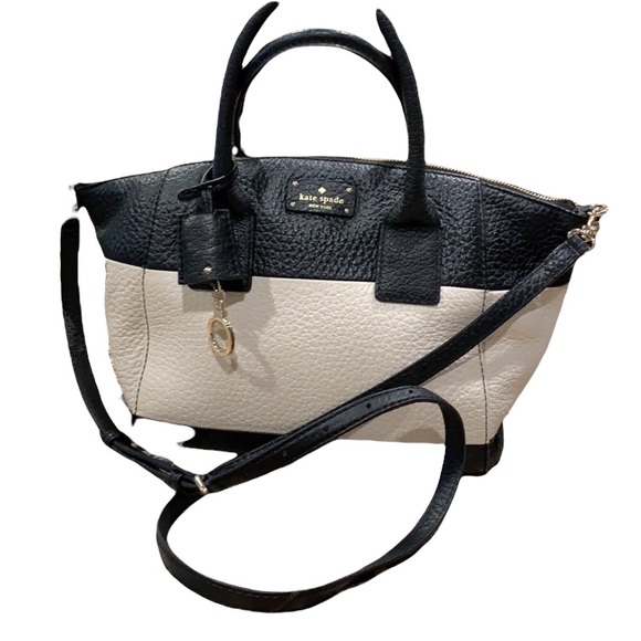 kate spade Handbags - Kate Spade white & black 100% cow leather crossbody Bag